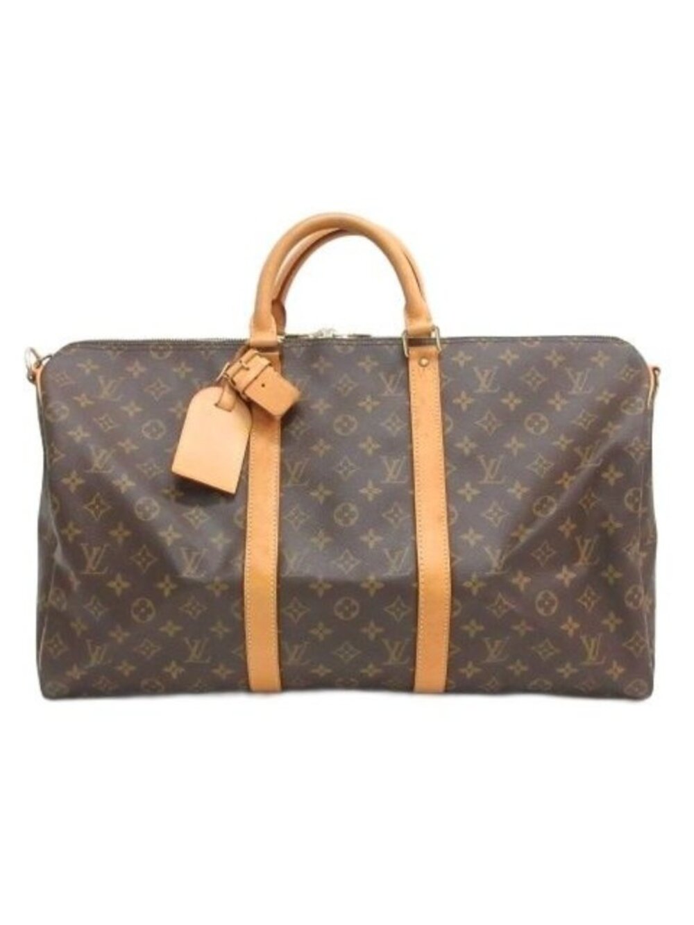 Louis Vuitton Monogram Keepall Bandouliere 50 Boston Bag Brown
